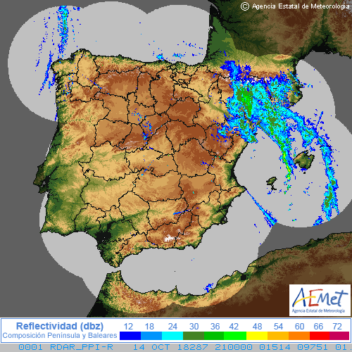 This is the radar at the time of the message